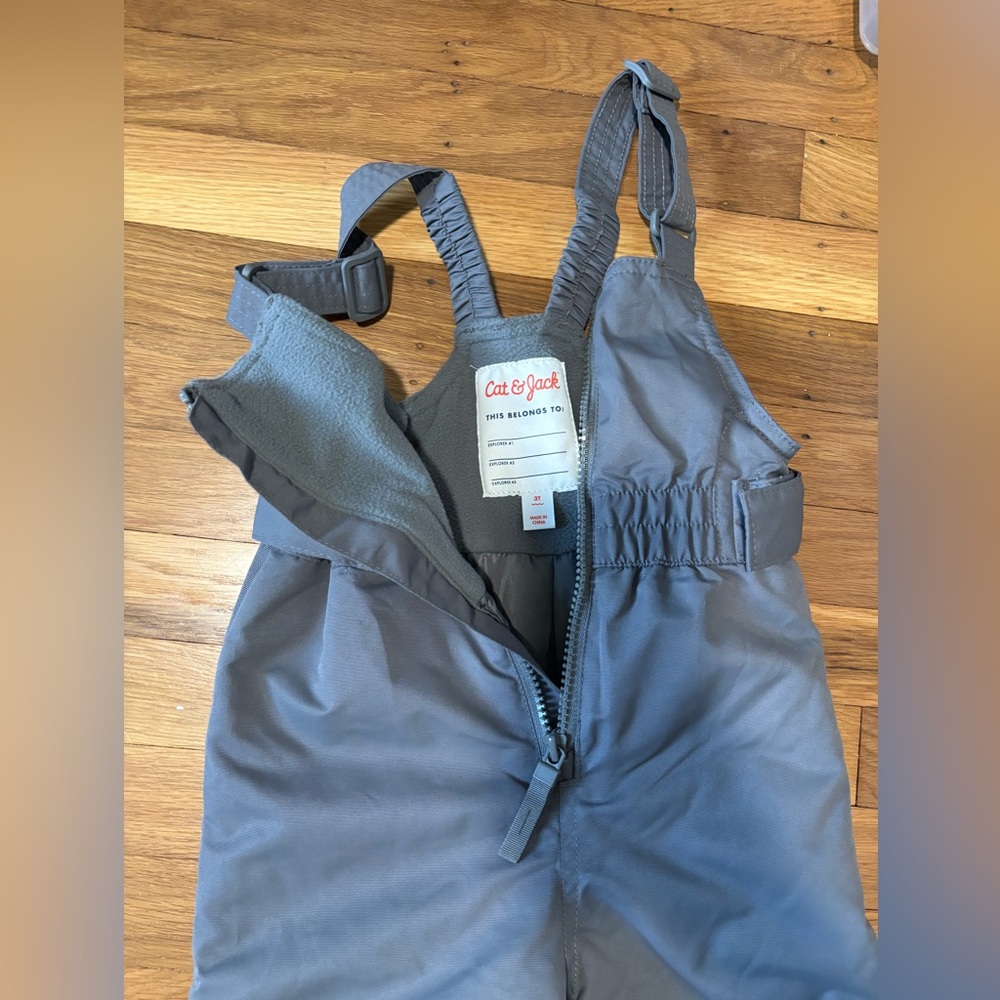 Cat & Jack Toddlers Gray Snow Overalls